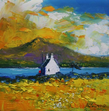 A lonely croft Isle of Lewis 12x12